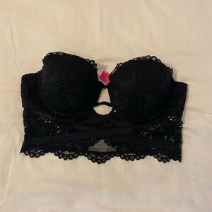 Sexy Black Lace Strapless Bra